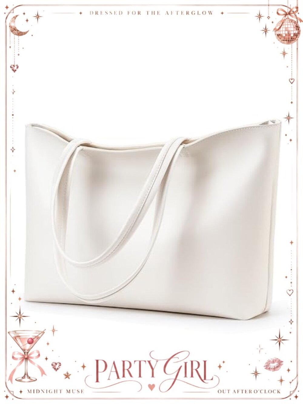Faux Leather Tote Bag with Zipper Large Shoulder Handbag for Work